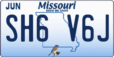 MO license plate SH6V6J