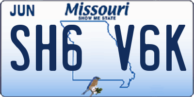 MO license plate SH6V6K