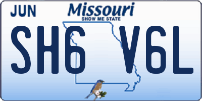 MO license plate SH6V6L