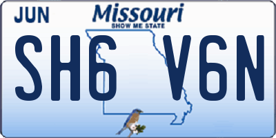 MO license plate SH6V6N