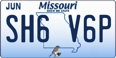 MO license plate SH6V6P