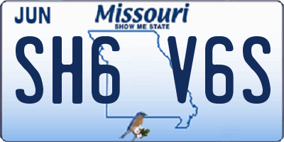 MO license plate SH6V6S