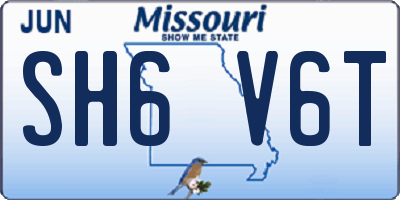MO license plate SH6V6T