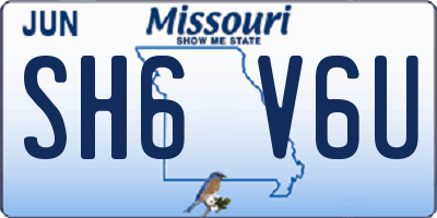 MO license plate SH6V6U
