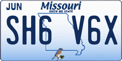 MO license plate SH6V6X