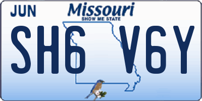 MO license plate SH6V6Y