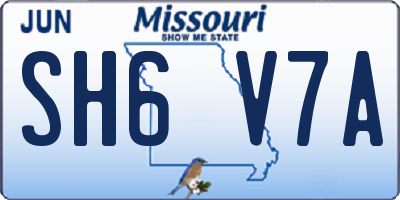 MO license plate SH6V7A