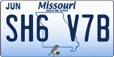 MO license plate SH6V7B