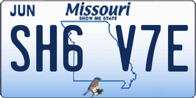MO license plate SH6V7E