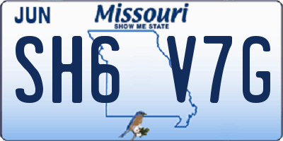 MO license plate SH6V7G