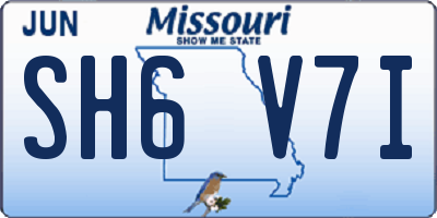 MO license plate SH6V7I
