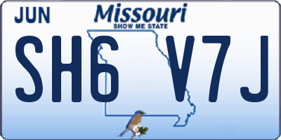 MO license plate SH6V7J