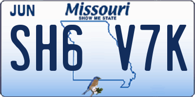 MO license plate SH6V7K