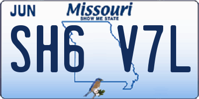 MO license plate SH6V7L