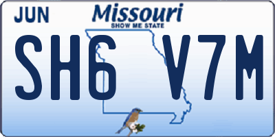MO license plate SH6V7M