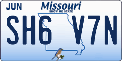 MO license plate SH6V7N