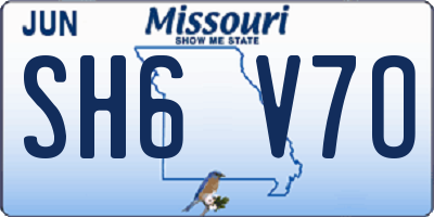 MO license plate SH6V7O