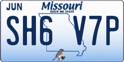 MO license plate SH6V7P