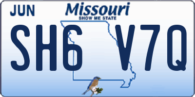 MO license plate SH6V7Q