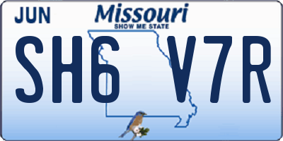 MO license plate SH6V7R