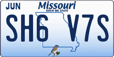 MO license plate SH6V7S