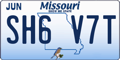 MO license plate SH6V7T