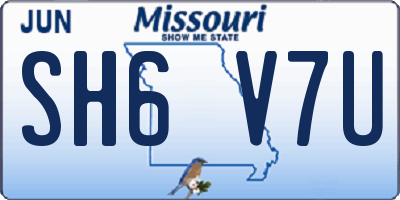 MO license plate SH6V7U