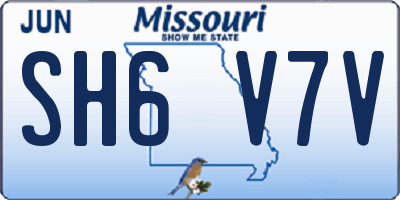MO license plate SH6V7V