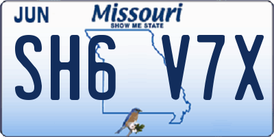 MO license plate SH6V7X