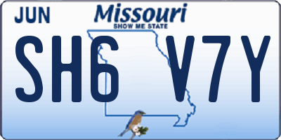 MO license plate SH6V7Y