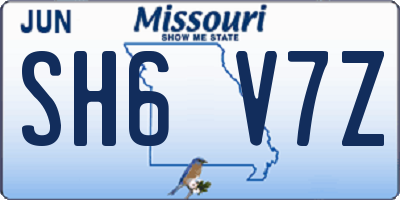 MO license plate SH6V7Z