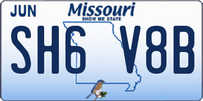 MO license plate SH6V8B