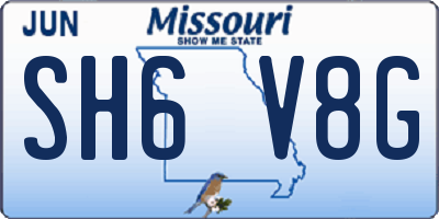 MO license plate SH6V8G
