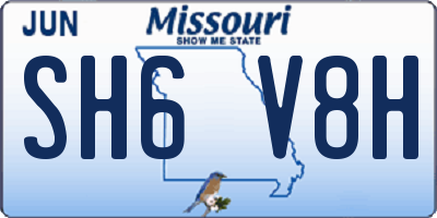 MO license plate SH6V8H