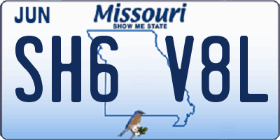 MO license plate SH6V8L