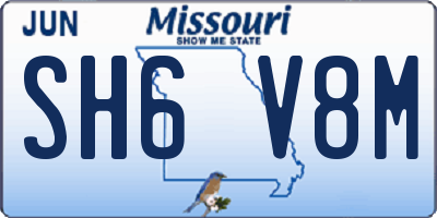 MO license plate SH6V8M