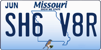 MO license plate SH6V8R