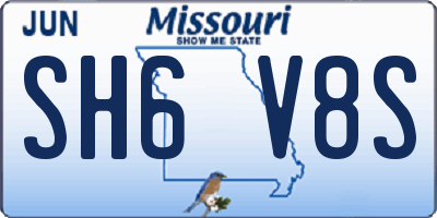 MO license plate SH6V8S
