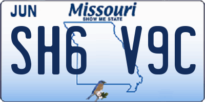 MO license plate SH6V9C