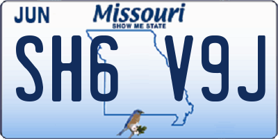 MO license plate SH6V9J