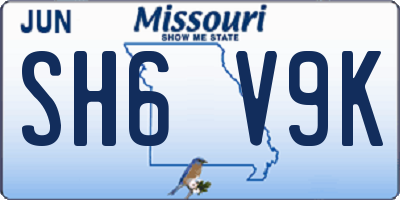 MO license plate SH6V9K