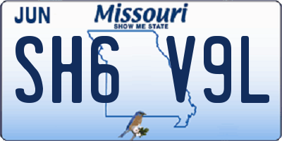 MO license plate SH6V9L
