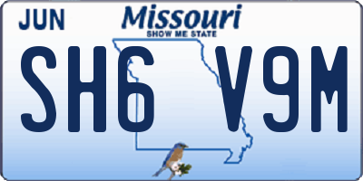 MO license plate SH6V9M