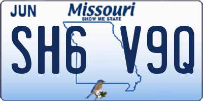 MO license plate SH6V9Q