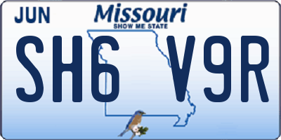 MO license plate SH6V9R