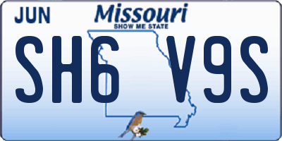 MO license plate SH6V9S