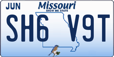 MO license plate SH6V9T