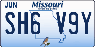 MO license plate SH6V9Y