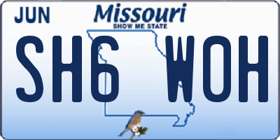 MO license plate SH6W0H