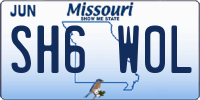 MO license plate SH6W0L